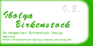 ibolya birkenstock business card